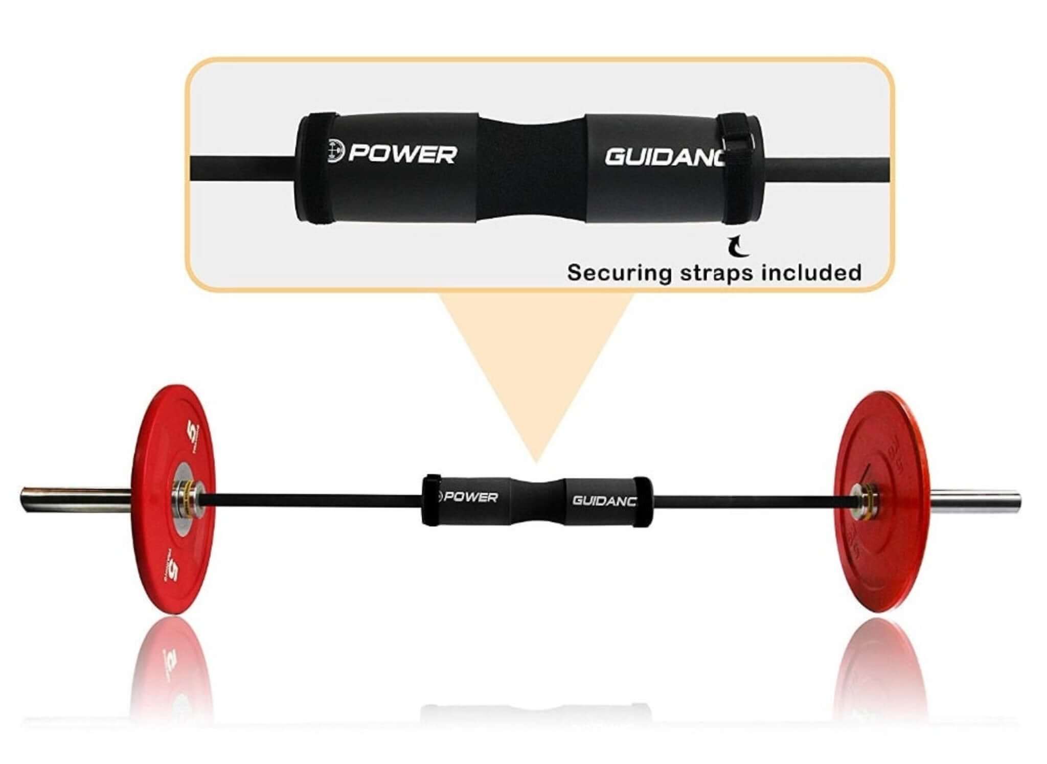 barbell with black barbell cushion on it