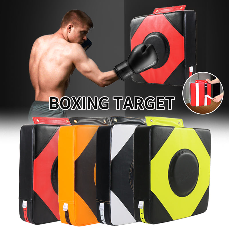 boxing target with man hitting it