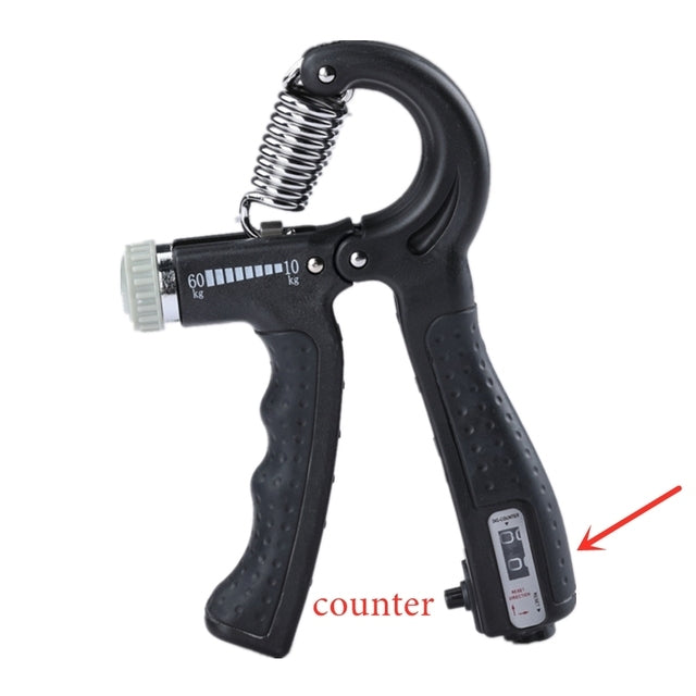 black hand gripper with white background