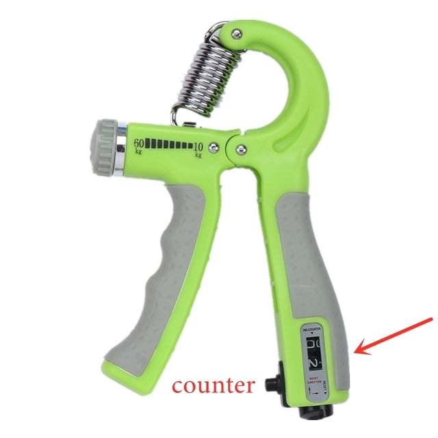green hand gripper with white background