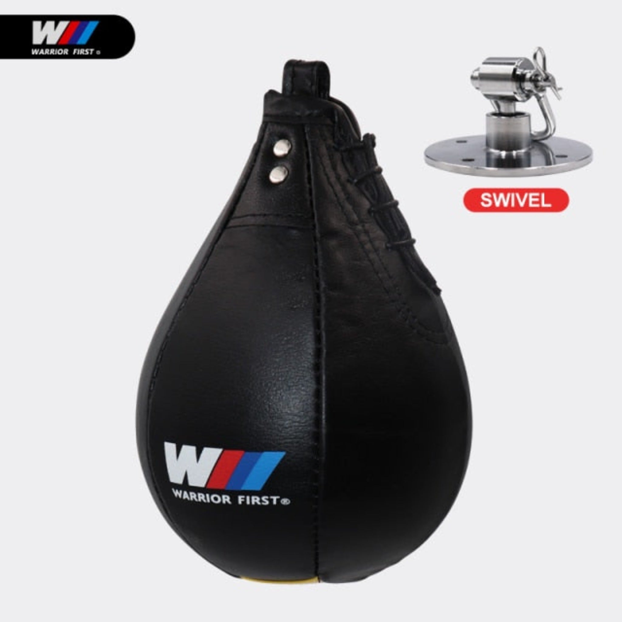 black warrior first speed bag with display of swivel and white background