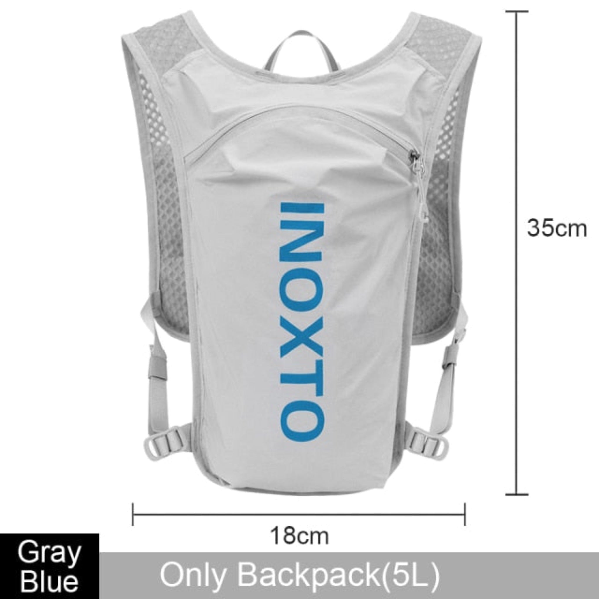 gray cycling backpack with white background