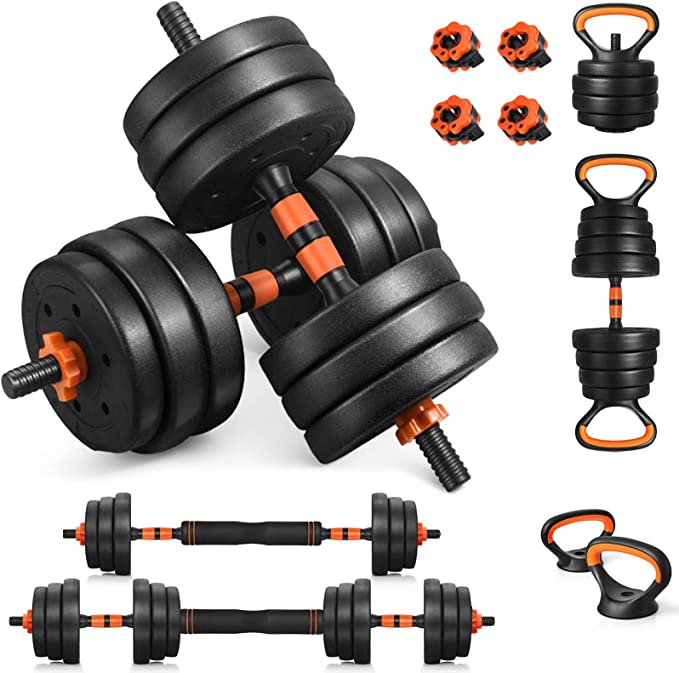 Dumbbell, Barbell, and Kettlebell set 4 in 1