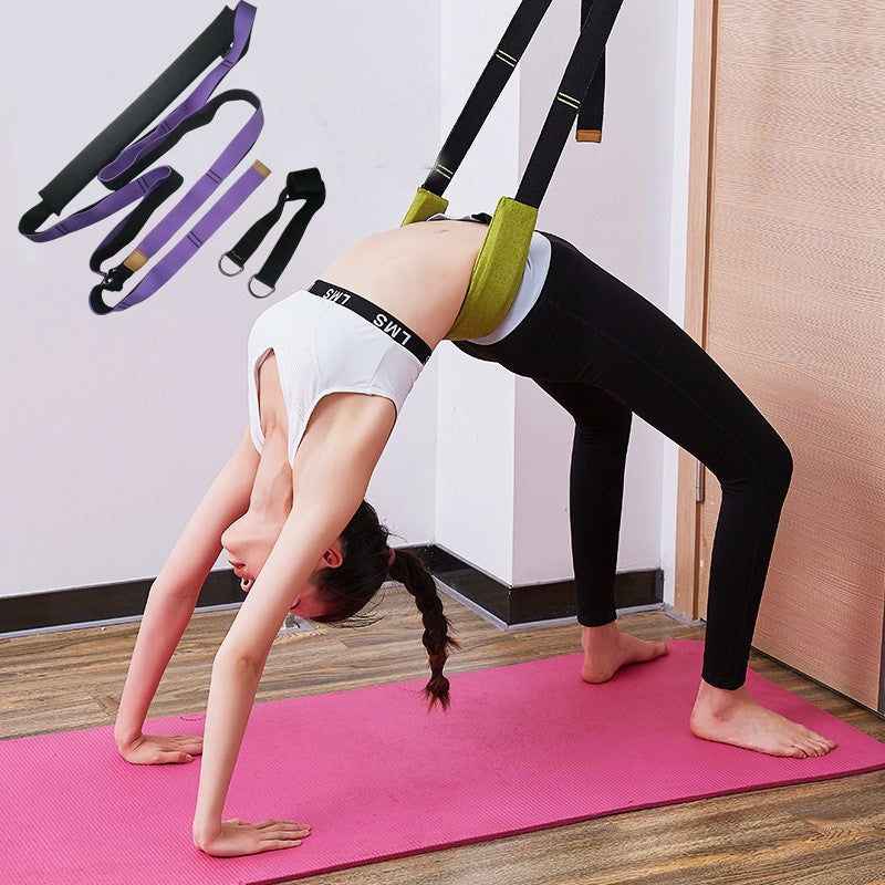 girl using yoga strap