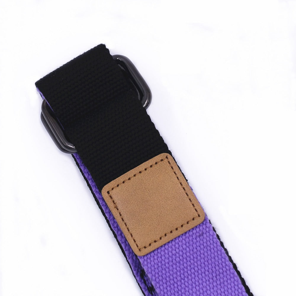 purple and black strap with white background