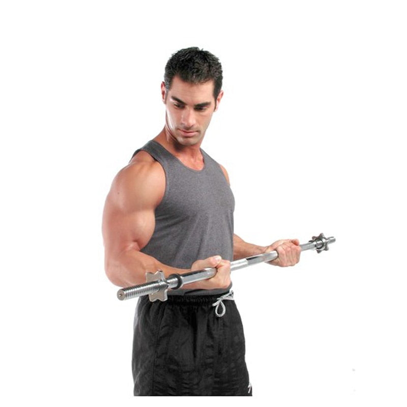 man holding barbell with white background