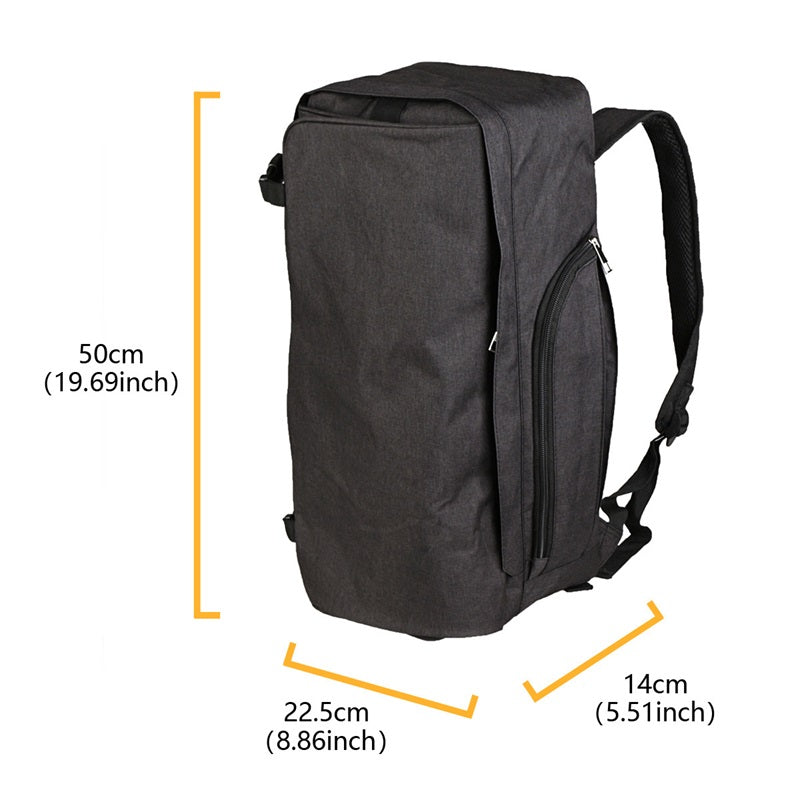 dimensions of backpack with white background