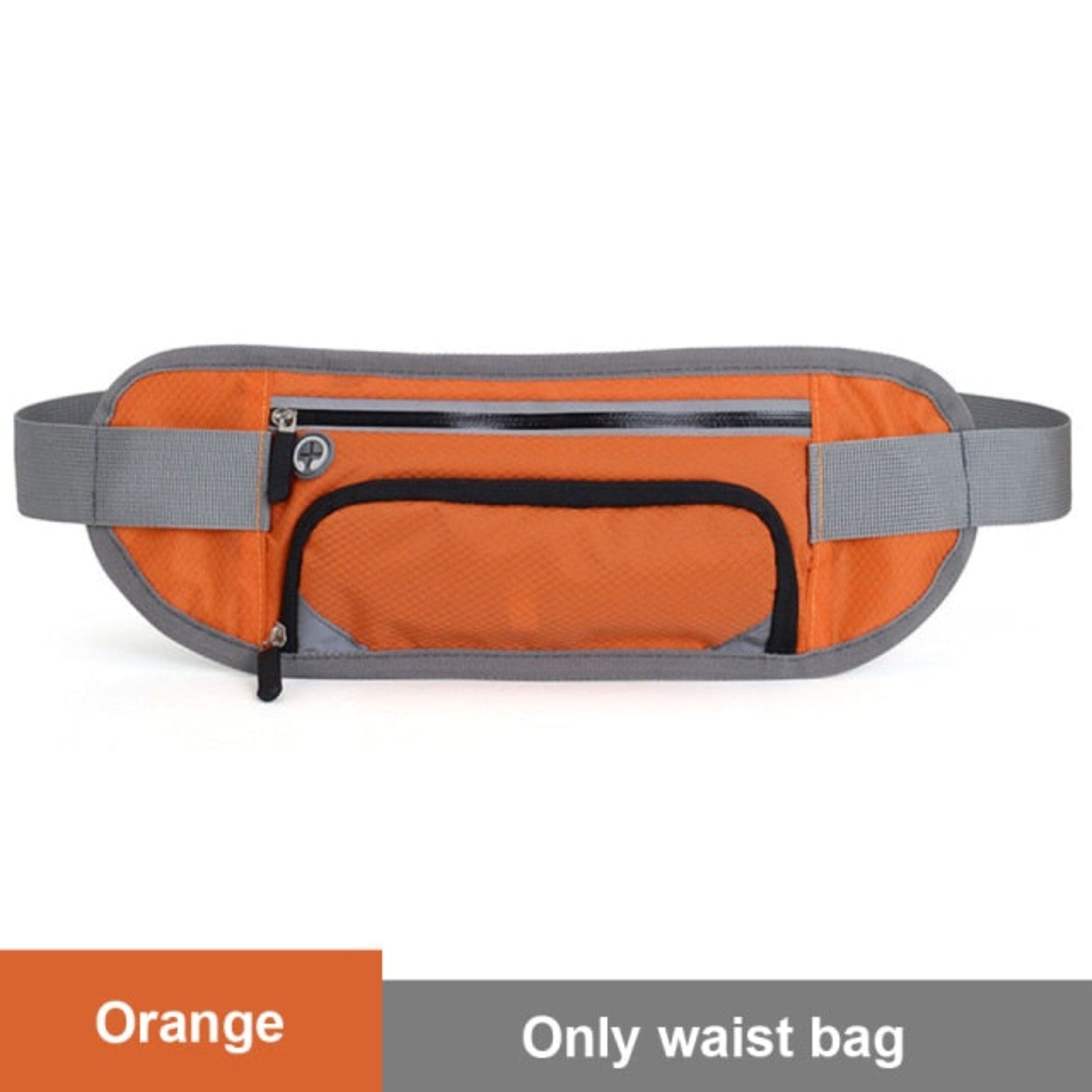 orange waist bag with white background