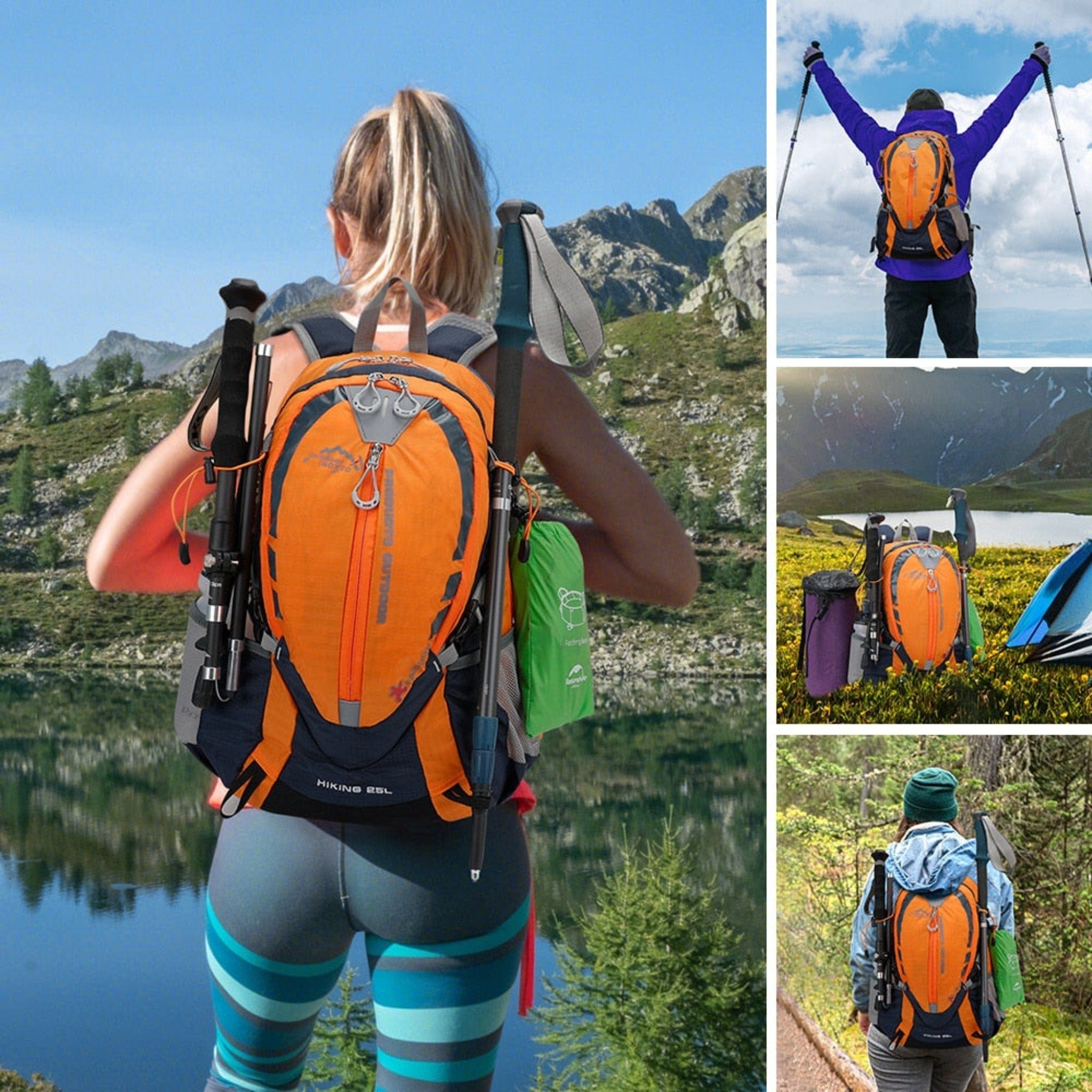 girl wearing orange backpack outdoors